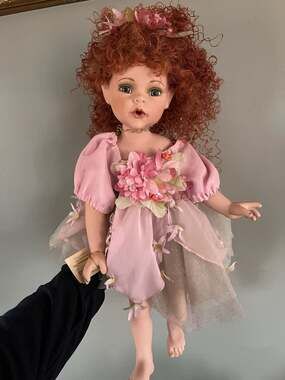 Vintage Show-Stoppers Petunia Porcelain Fairy Doll 22-inch Red Hair
